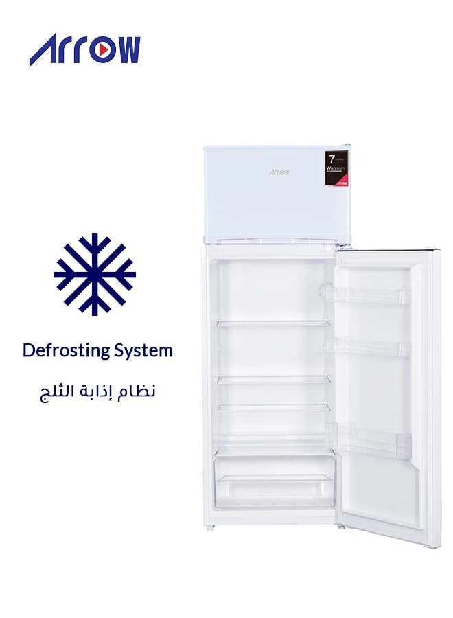 Arrow 205 liters Double Door Refrigerator, 7.4 Cubic Feet, Defrost Refrigerator, White color, Energy Saving ,Inside LED lighting, Model Name: RO2-320L - Image 4