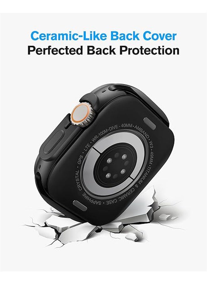 General - Metal Screen Case for Apple Watch Ultra 2/Ultra 49mm, Slim Frame with 9H Tempered Glass Film and Back Cover, Water Resistant - Image 1