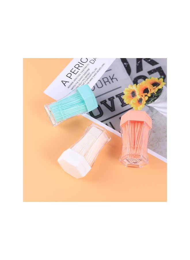 600pcs Interdental Brushes plastic dental toothpicks Interdental Cleaners with Boxes (White Orange Green)