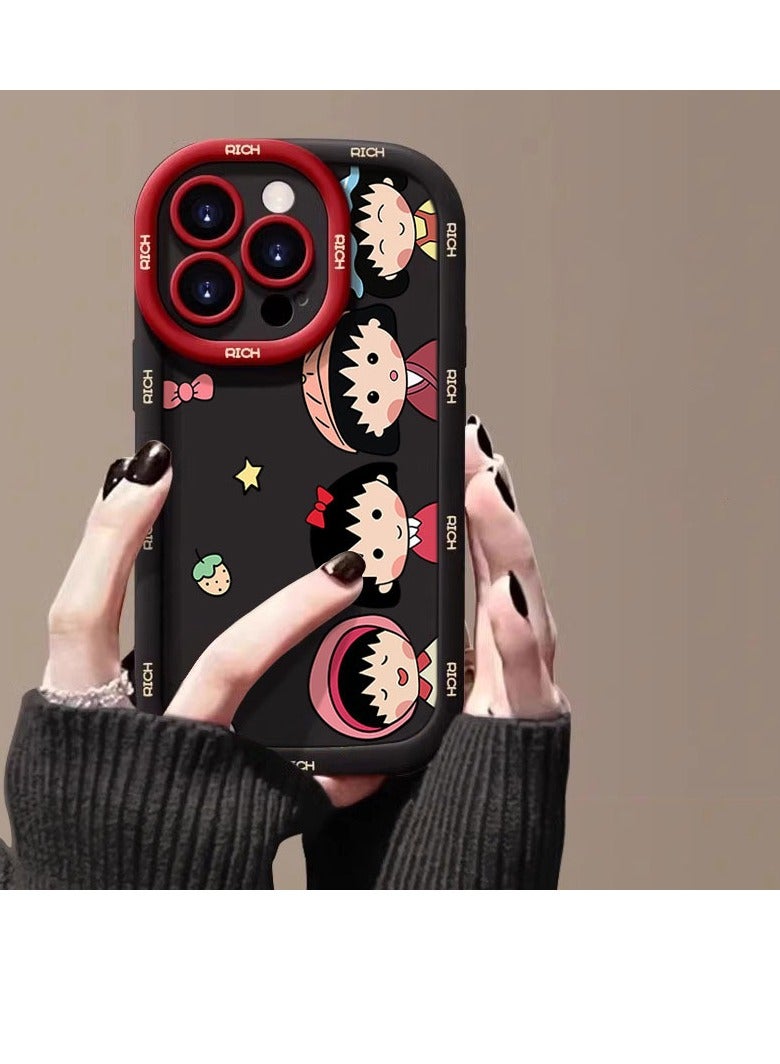 NIBEMINENT Cartoon Protective TPU Case Cover For iPhone 15, Black