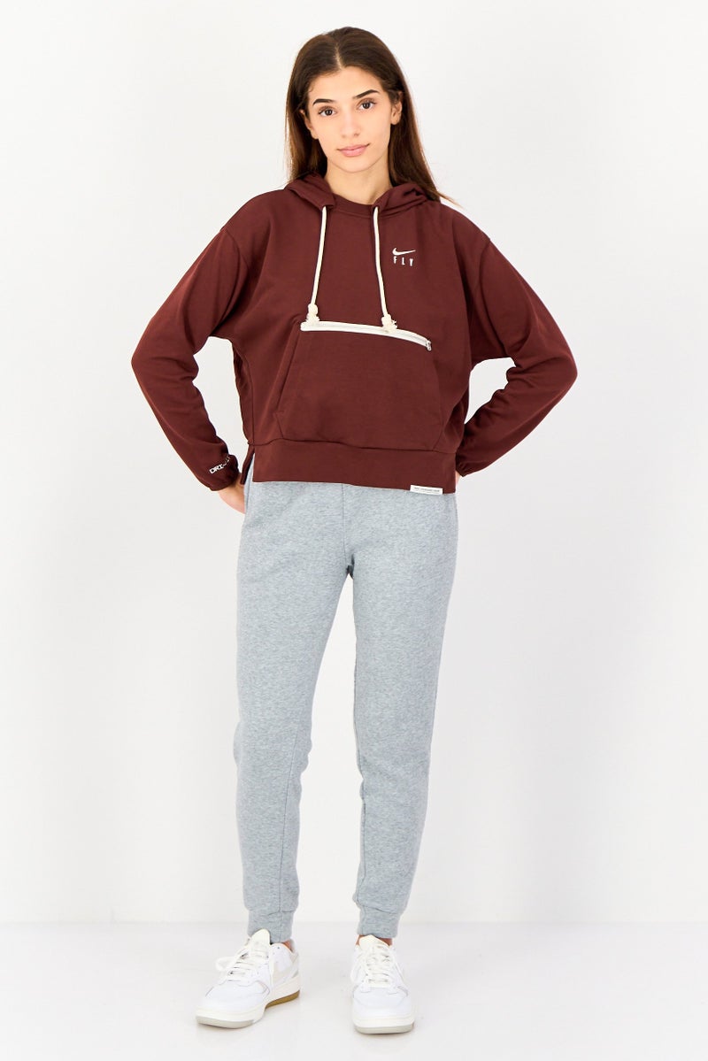 Nike Women Oversized Fit Long Sleeve Basketball Sweatshirt, Burgundy - Image 4
