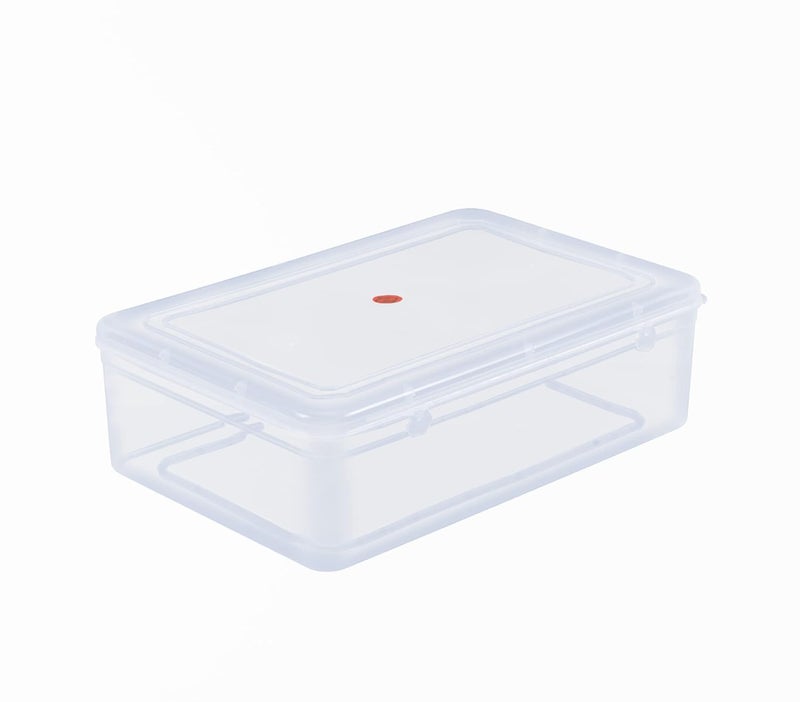 SHOPATHON INDIA IN55 Clear Plastic Storage Box Organizer Rectangle Medium Size Container With Lid And Lock Combo 4 Same Size 13x20x5 cm - Image 1