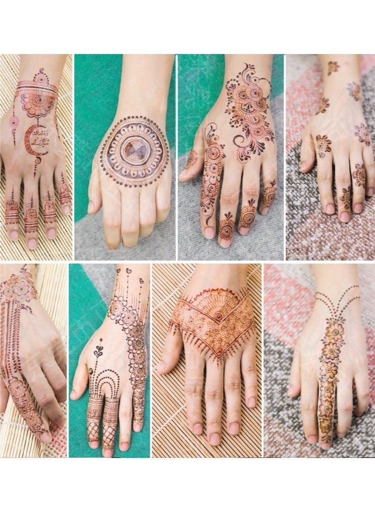 GlamKit 9-Piece Henna Hand Waterproof Temporary Semi-Permanent Stickers - Image 3