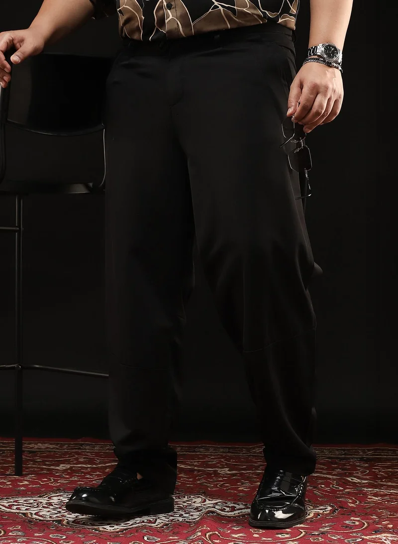 انستافاب بلس بنطلون تشينو رجالي   بلون أسود أونيكس بتصميم مُبطن