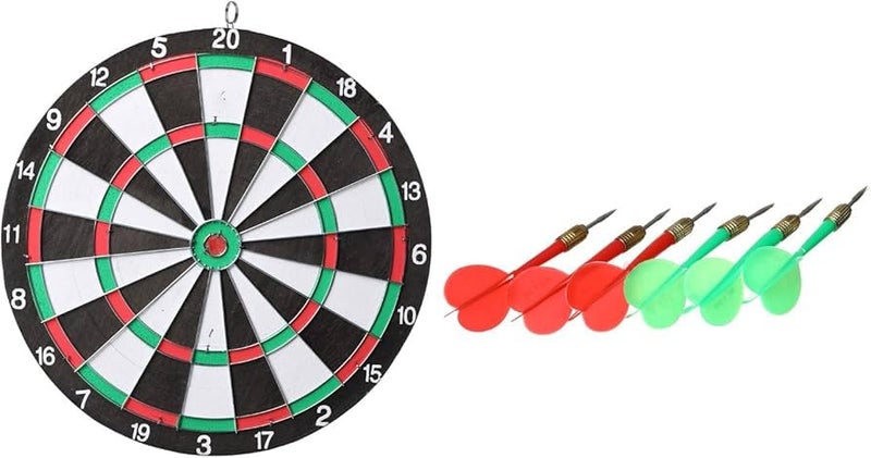 STRIVE FIT Double-Sided Dart Board Set with 6 Steel Tip Darts – Staple-Free, Paper Wound Target for Adults & Kids, Indoor Outdoor Dart Game for Man Cave, Office, Game Room & Family Fun (17 Inch) - Image 4