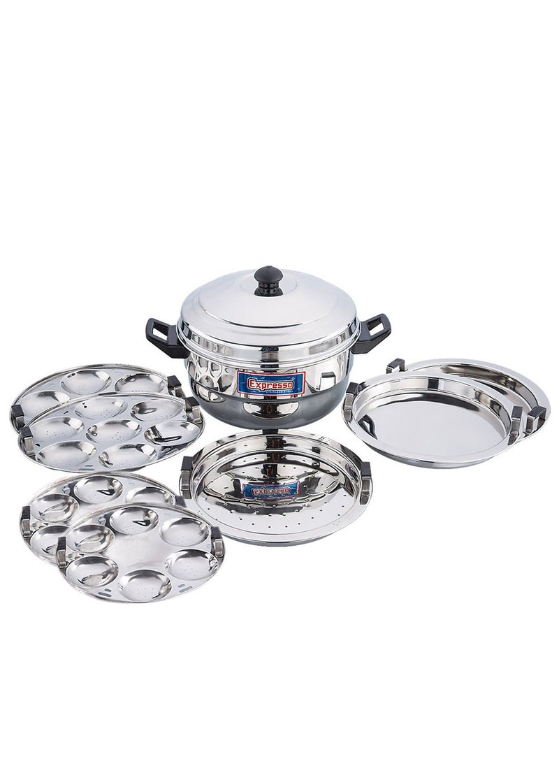 Expresso Expresso 26 pcs Stainless Steel Idly Cooker, Induction Compatible Idli Maker Induction & Standard Cooker (4 Plates) 