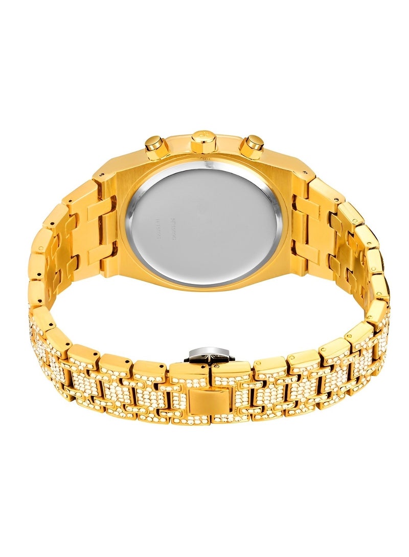 ريوكل ساعة كوارتز بمينا أرقام رومانية وحزام ساعة من الماس وتصميم مقاوم للماء و6 مؤشرات وساعة يد أنيقة للرجال والنساء - Image 5