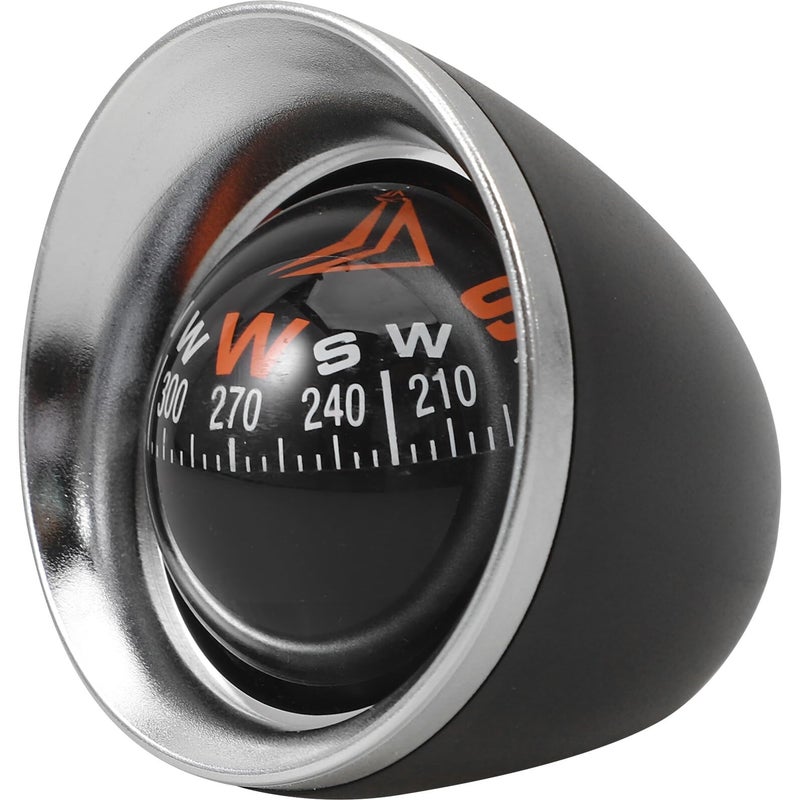 Black Car Dashboard Compass Ball with Adhesive Mount for Vehicle Navigation Outdoor Driving - Image 2