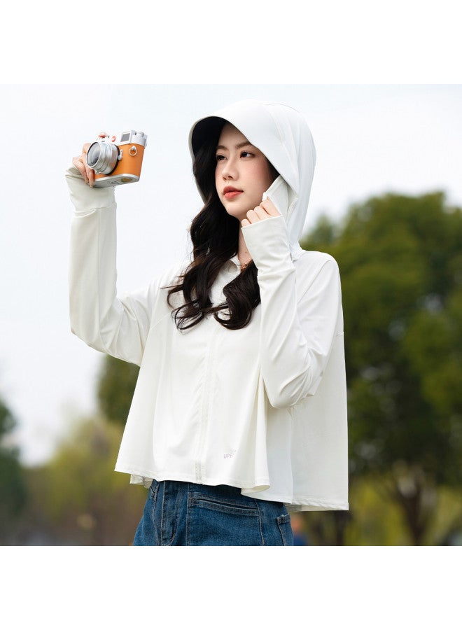 Baleno Women's Fashion Hooded Upf50+ Stretch Sun Protection Jacket - Uv-blocking Short Sleeve Sunshirt - Image 2