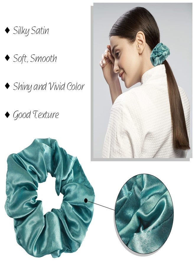 Hoteam 200 Pieces Satin Hair Scrunchies Bulk, 52 Colors Scrunchies for Ponytail Holder Solid Color Satin Hair Tie Hair Elastics Bands for Women Teens Birthday Gift - Image 2