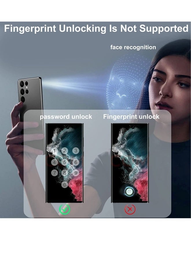 DUSALA Galaxy S22 Ultra Privacy Screen Protector，S22 Ultra Screen Protector -Anti-Spy 9H Hardness HD Tempered Glass Black Film for Samsung Galaxy S22 Ultra 5G 6.8" 3D Full coverage Anti-Scratch-2pack - Image 2