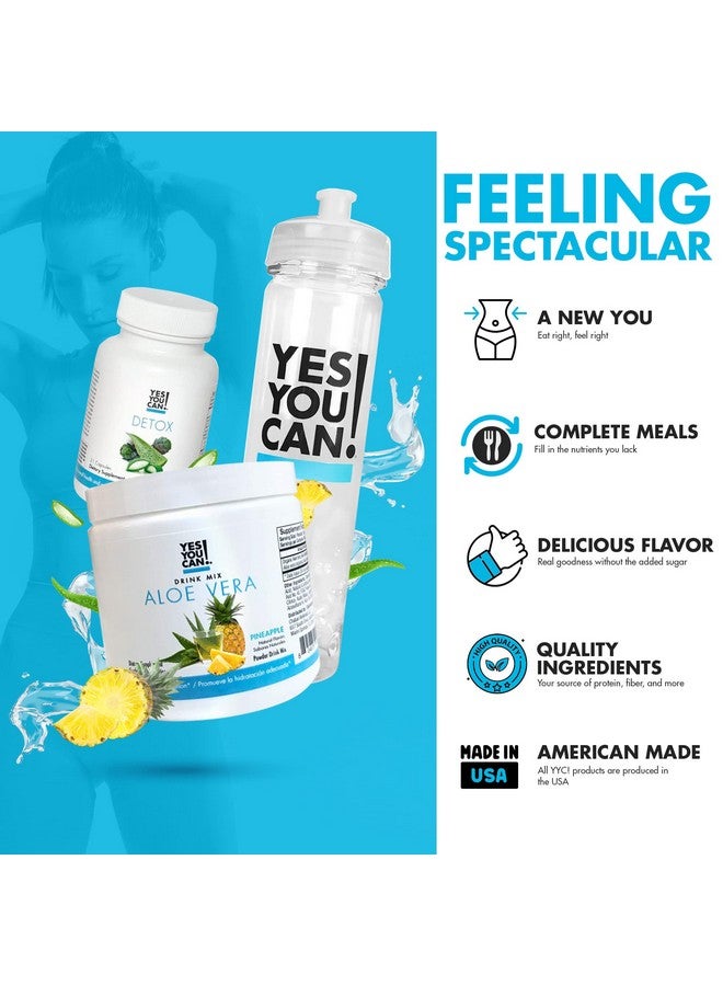 Yes You Can Yes You Can! Detox Kit Bundle - Includes YYC! Capsules, Aloe Vera Drink Mix, and Water Bottle, Body Cleanse Kit, Daily Cleanse and Proper Hydration with Vitamins - (Pineapple) - Image 3