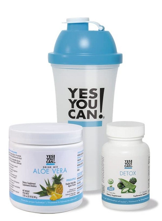 Yes You Can Yes You Can! Detox Kit Bundle - Includes YYC! Capsules, Aloe Vera Drink Mix, and Water Bottle, Body Cleanse Kit, Daily Cleanse and Proper Hydration with Vitamins - (Pineapple) - Image 1