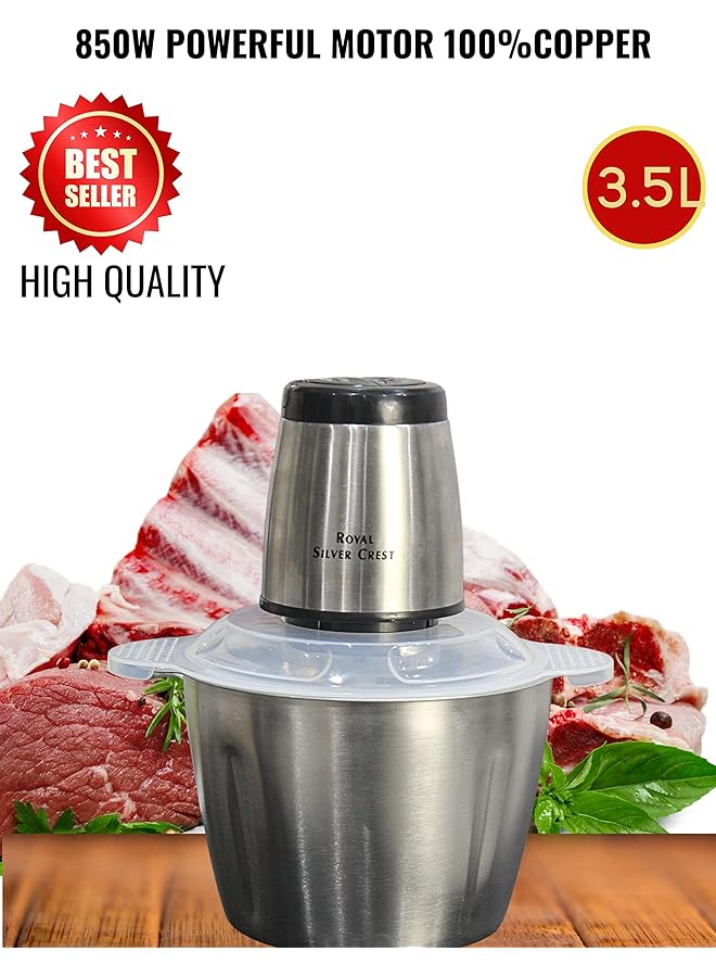 إيروريكس مفرمة لحوم كهربائية بقوة 600 واط ومتعددة الوظائف من الفولاذ المقاوم للصدأ لتقطيع اللحوم والخضروات والفواكه والمكسرات بسرعتين للتحكم في الطعام للمطبخ المنزلي والمطاعم سعة 3.5 لتر - Image 3