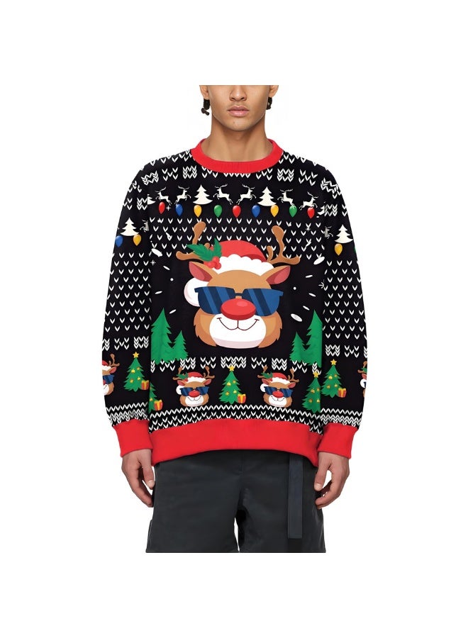 إسكدنيا جنس واحد عيد الميلاد القفز كرتون مطبوعة سترة سويتشرت الخريف الشتاء قمم الملابس - Image 1