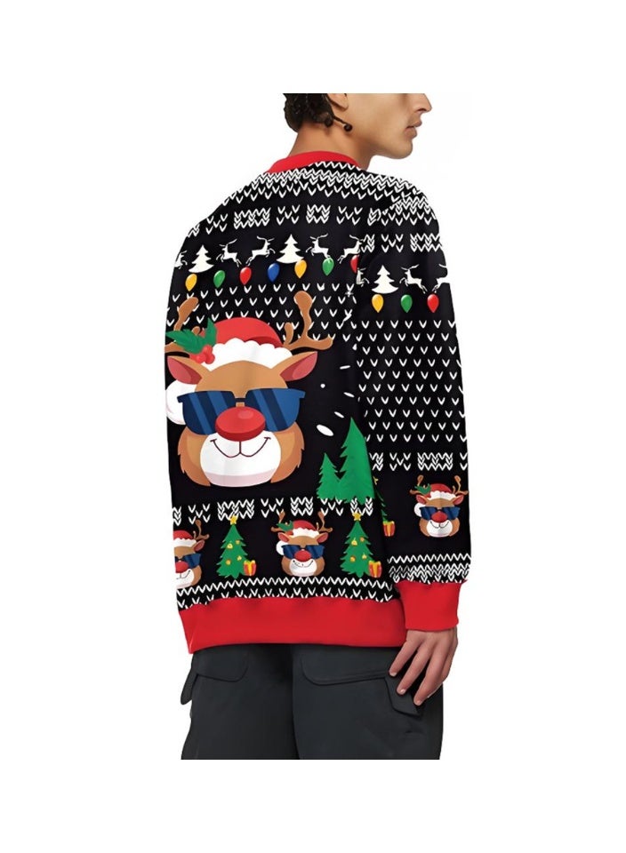 إسكدنيا جنس واحد عيد الميلاد القفز كرتون مطبوعة سترة سويتشرت الخريف الشتاء قمم الملابس - Image 2