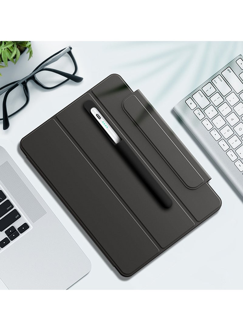 حامل قلم سيليكون لجهاز Apple Pencil اللوحي، الجيل الثاني، جراب واقٍ من السيليكون باللون الأسود - Image 4