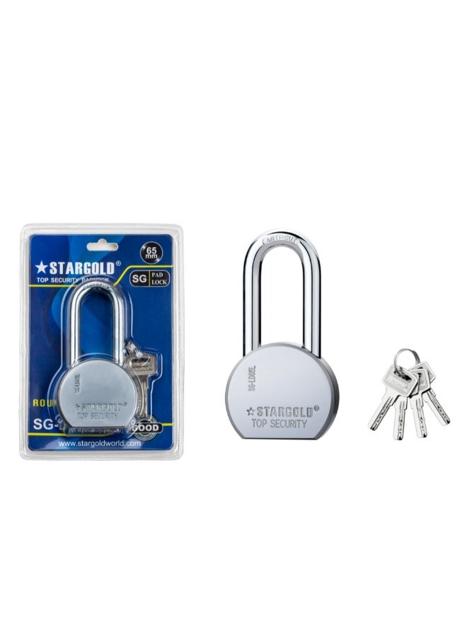 ستارجولد قفل هيكل نحاسي حديد 65 ملم مع 4 مفاتيح - Image 2