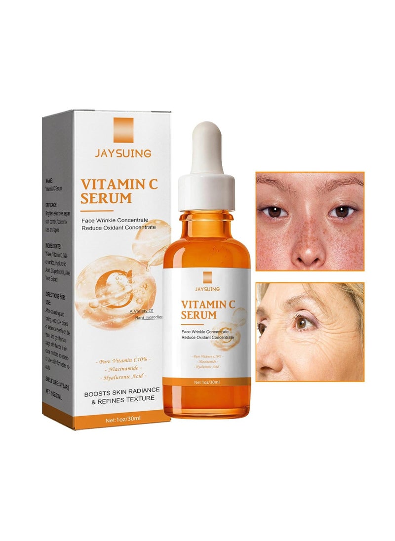 Jaysuing - Vitamin C Serum for Face, Anti Aging Face Serum with Vitamin C, Hyaluronic Acid, Vitamin E, Brightening Serum for Dark Spots, Even Skin Tone, Eye Area, Fine Lines & Wrinkles, 30ml Pack Of 3 - Image 1