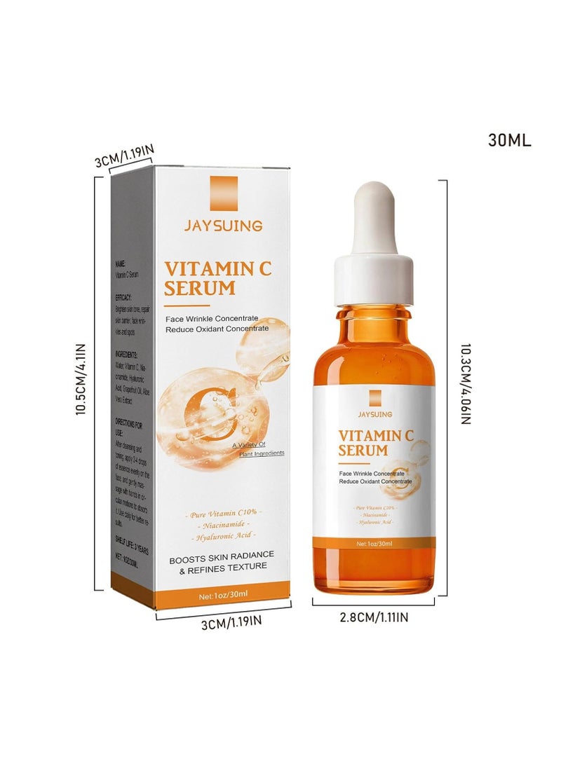 Jaysuing - Vitamin C Serum for Face, Anti Aging Face Serum with Vitamin C, Hyaluronic Acid, Vitamin E, Brightening Serum for Dark Spots, Even Skin Tone, Eye Area, Fine Lines & Wrinkles, 30ml Pack Of 3 - Image 1