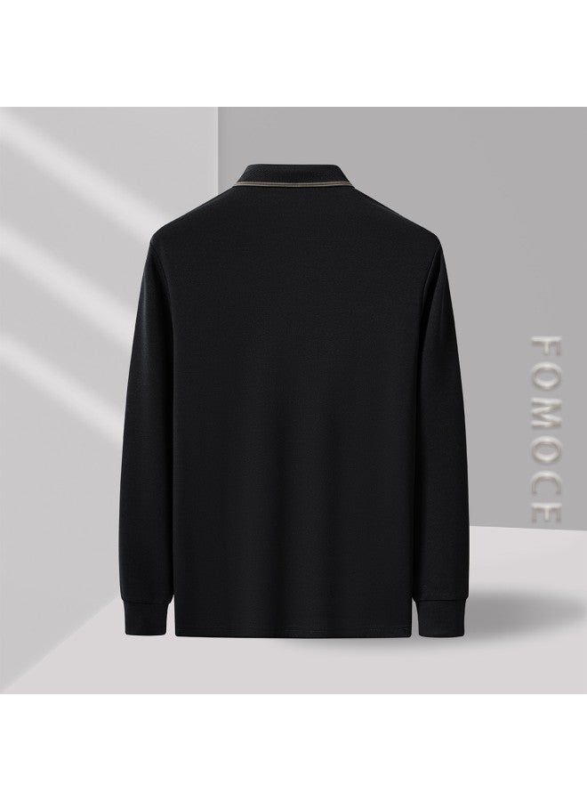 Fomoce 2024 Long Sleeve Polo Shirt For Men - Spring/autumn Casual T-shirt - Image 5