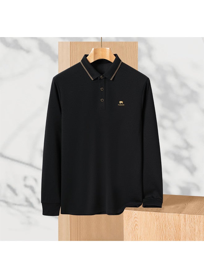 Fomoce 2024 Long Sleeve Polo Shirt For Men - Spring/autumn Casual T-shirt - Image 4
