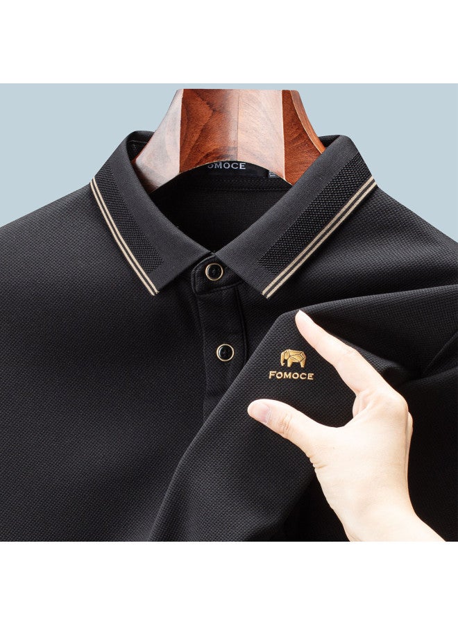 Fomoce 2024 Long Sleeve Polo Shirt For Men - Spring/autumn Casual T-shirt - Image 3