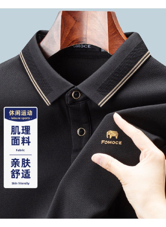 Fomoce 2024 Long Sleeve Polo Shirt For Men - Spring/autumn Casual T-shirt - Image 1