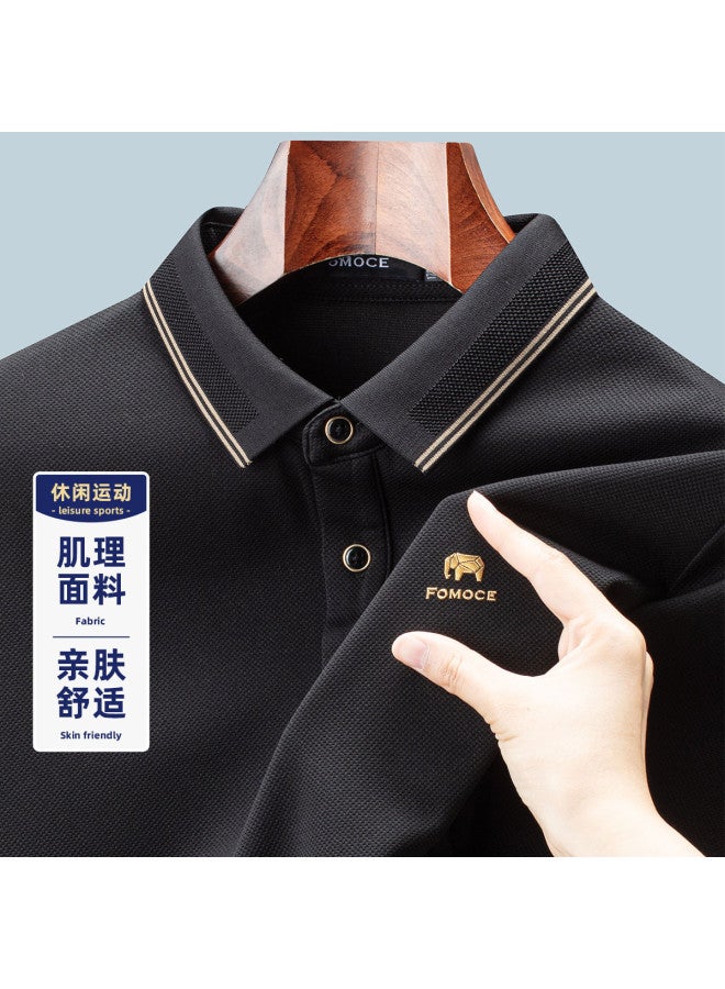 Fomoce 2024 Long Sleeve Polo Shirt For Men - Spring/autumn Casual T-shirt - Image 2