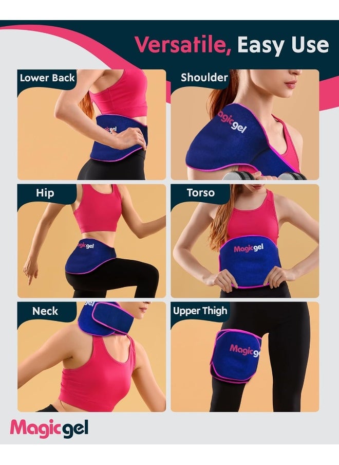 Magic Gel Magic Gel Ice Pack for Back Pain Relief | 2 Pack Lower Back Gel Pack Wrap for Hot or Cold Therapy | Relief for Lower Lumbar, Sciatic Nerve, Herniated or Degenerative Disc, Coccyx, Tailbone Pain  - Image 5