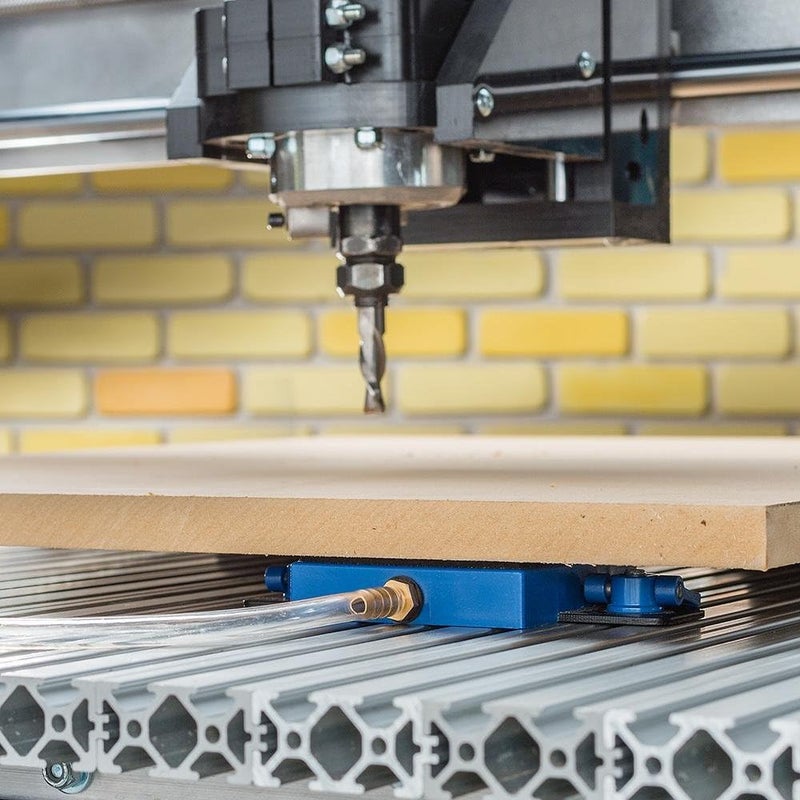 ROCKLER Vacuum Clamp Pod Kit w/T Bolt, Fold Down Knobs, Vacuum Hose, Barbed Brass Fitting, & Vacuum Gasket – CNC Clamps for CNC Projects, Routed Signs and Plaques - Image 3