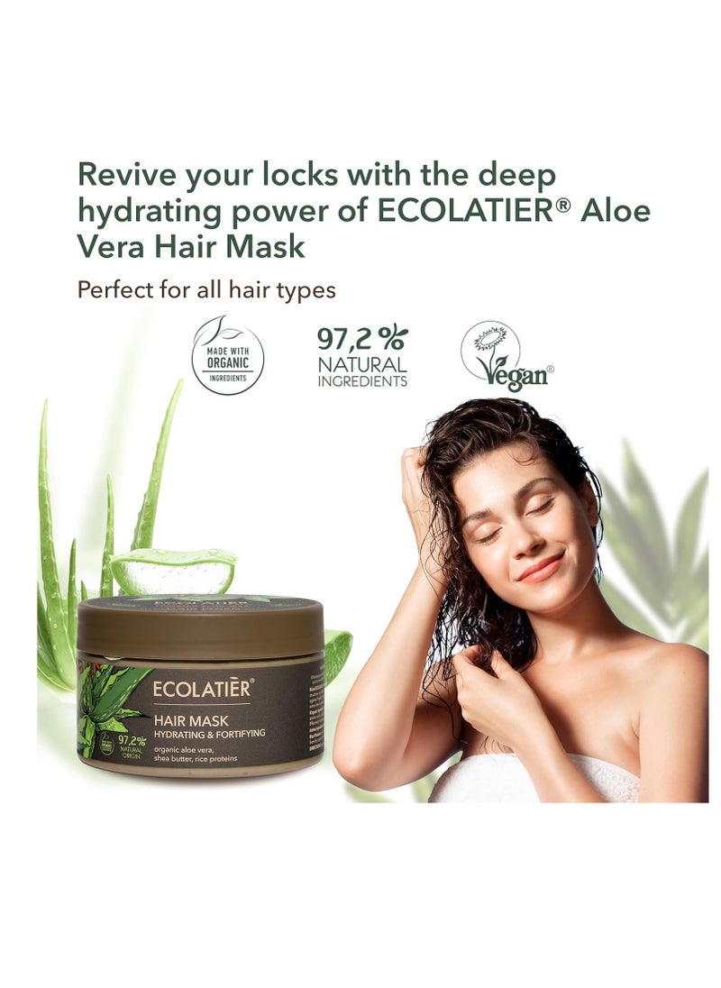 ECOLATIER - Hair Mask, Shampoo, and Hair Balm Hydrating & Fortifying Organic Aloe Vera Bundle – Nourishing, Strengthening, and Moisturizing Care for Healthy Hair Growth - Image 1