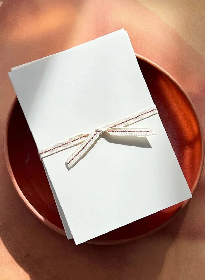 The Saffron Souk Ivory Notebooks with Rose Gold Edging (set of 2)
