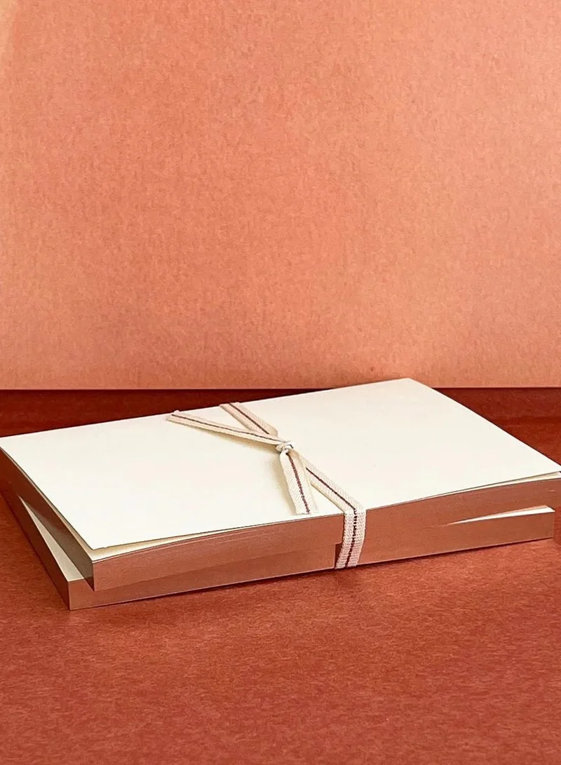 The Saffron Souk Ivory Notebooks with Rose Gold Edging (set of 2)