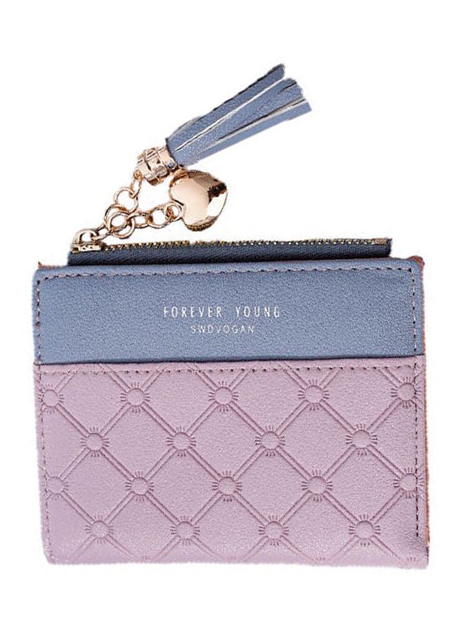 NIBEMINENT Pu Leather Zip Closure Small Wallet Purple  - Image 1