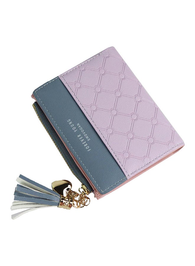 NIBEMINENT Pu Leather Zip Closure Small Wallet Purple  - Image 3