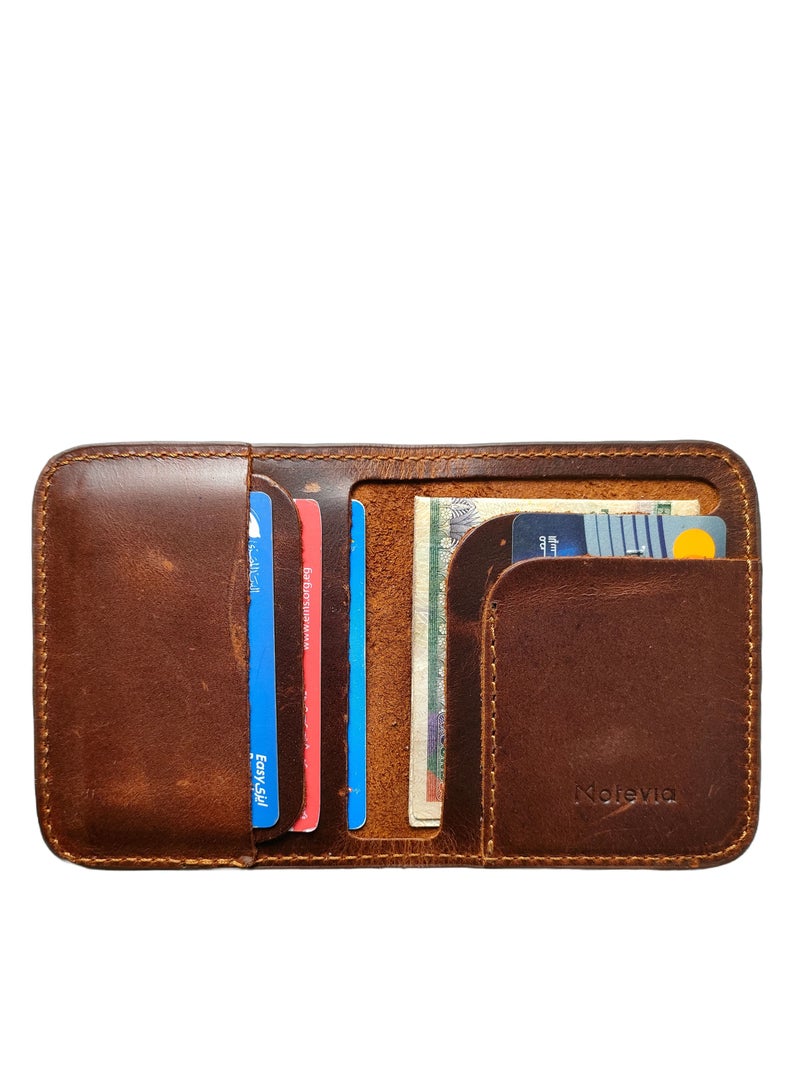 موتيفيا محفظة جلد وحامل للبطاقات للرجال من موتيفيا مقاس 11 * 9 سم 5 جيوب داخل محفظة بطاقات رفيعة - Image 1