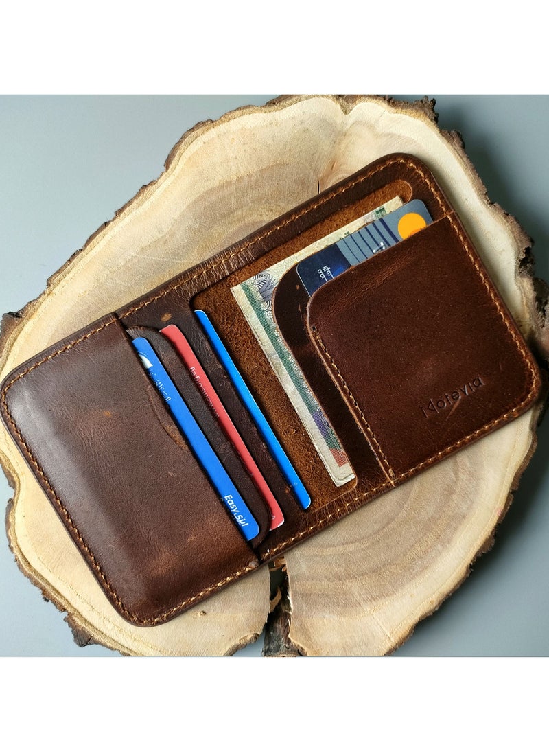 موتيفيا محفظة جلد وحامل للبطاقات للرجال من موتيفيا مقاس 11 * 9 سم 5 جيوب داخل محفظة بطاقات رفيعة - Image 3