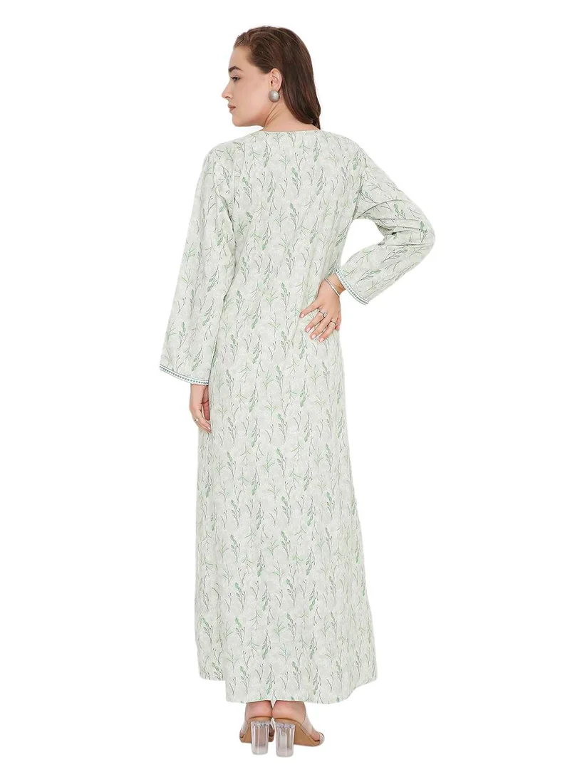 HANA & SARA BEAUTIFUL PRINTED LONG ARABIC KAFTAN FARASHA JALABIYA DRESSES
