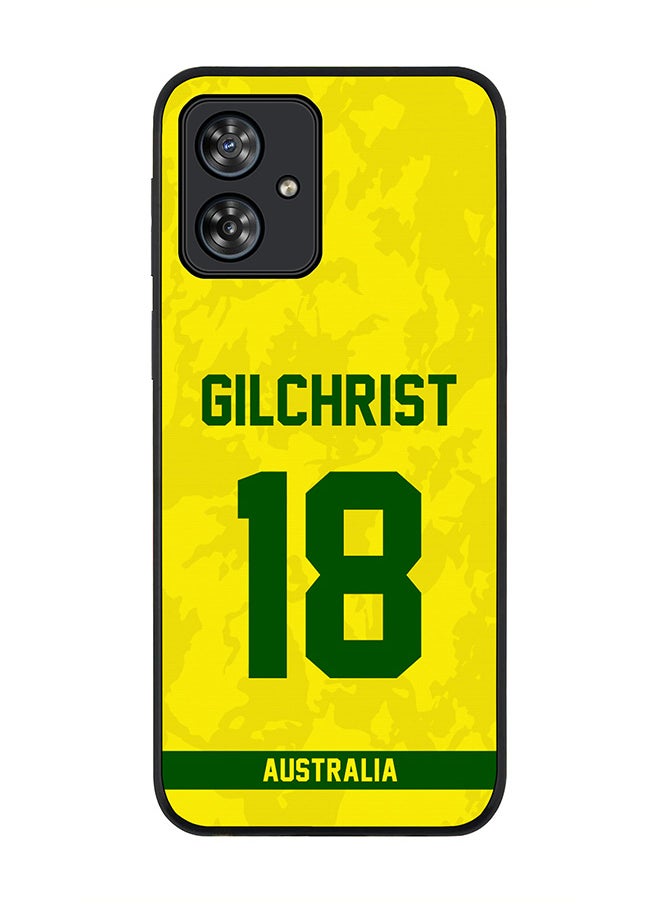 Stylizedd Rugged Black edge case for Motorola Moto G54 / Motorola Moto G54 Power / Motorola Moto G64 5G, Team Australia Adam Gilchrist,Jersey No 18  - Image 1