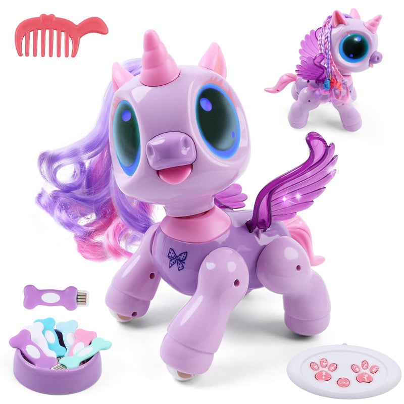 BIRANCO. Unicorn Robot Toys for Girls Age 3-5, Remote Control Electronic Pet, Gesture Sensing, STEM Play, Surprise Interactive Toy for Toddler Gifts and Kids Age 4 5 6+ Years Old - Image 1