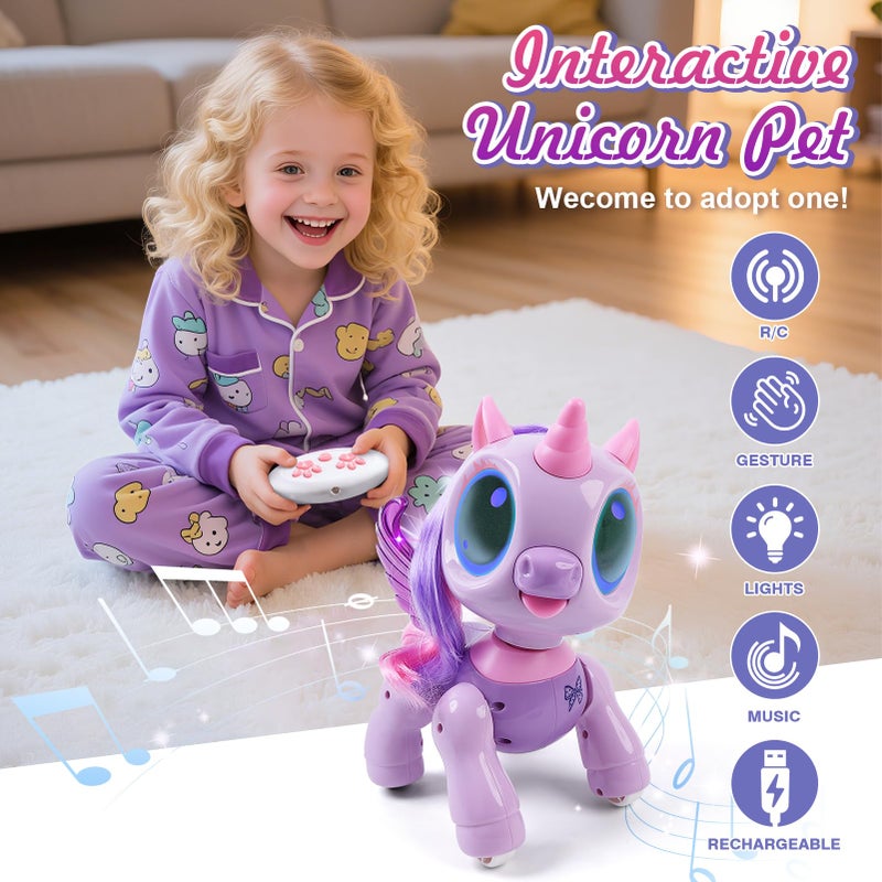 BIRANCO. Unicorn Robot Toys for Girls Age 3-5, Remote Control Electronic Pet, Gesture Sensing, STEM Play, Surprise Interactive Toy for Toddler Gifts and Kids Age 4 5 6+ Years Old - Image 2