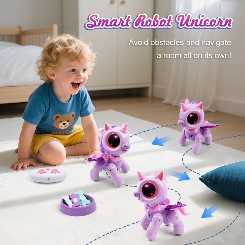 BIRANCO. Unicorn Robot Toys for Girls Age 3-5, Remote Control Electronic Pet, Gesture Sensing, STEM Play, Surprise Interactive Toy for Toddler Gifts and Kids Age 4 5 6+ Years Old - Image 5