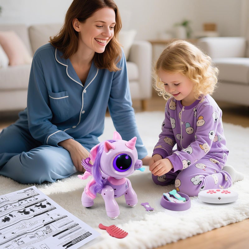 BIRANCO. Unicorn Robot Toys for Girls Age 3-5, Remote Control Electronic Pet, Gesture Sensing, STEM Play, Surprise Interactive Toy for Toddler Gifts and Kids Age 4 5 6+ Years Old - Image 4