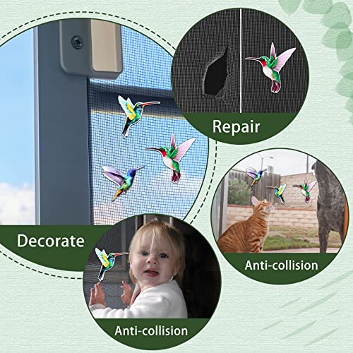 Konohan 3 Pairs Hummingbird Screen Door Magnets Double Sided Patio Flexible Magnetic Screen Saver Decorative Retractable Window Magnetic Decals for Sliding Patio Door(Classic) - Image 3