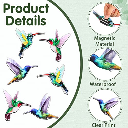 Konohan 3 Pairs Hummingbird Screen Door Magnets Double Sided Patio Flexible Magnetic Screen Saver Decorative Retractable Window Magnetic Decals for Sliding Patio Door(Classic) - Image 5