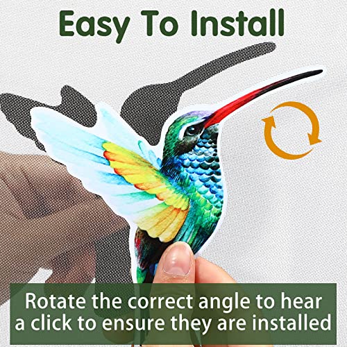 Konohan 3 Pairs Hummingbird Screen Door Magnets Double Sided Patio Flexible Magnetic Screen Saver Decorative Retractable Window Magnetic Decals for Sliding Patio Door(Classic) - Image 2