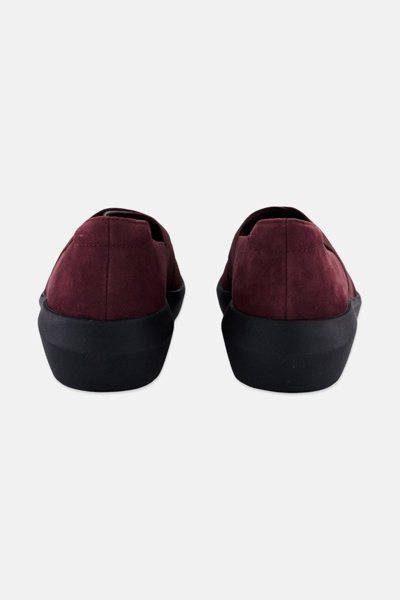 clarks Women Standard Kayleigh Slip On Suede Shoes, Burgundy - Image 2