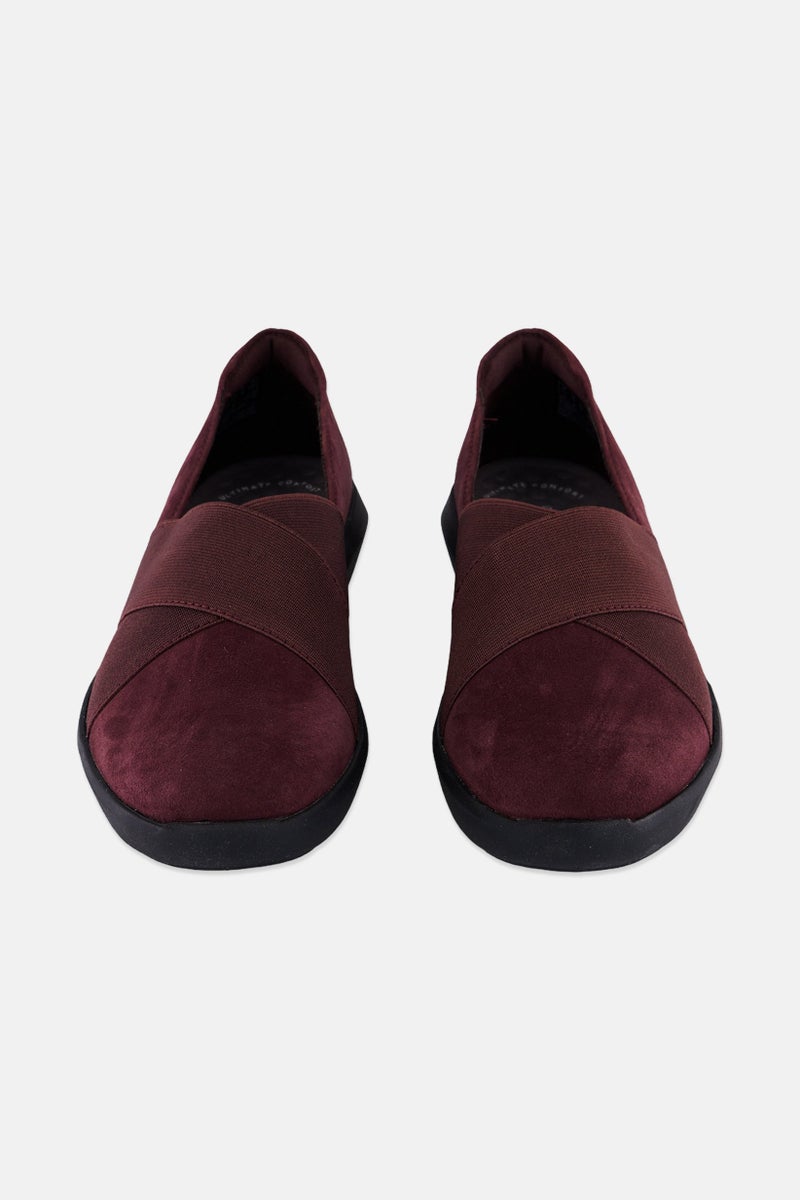 clarks Women Standard Kayleigh Slip On Suede Shoes, Burgundy - Image 4