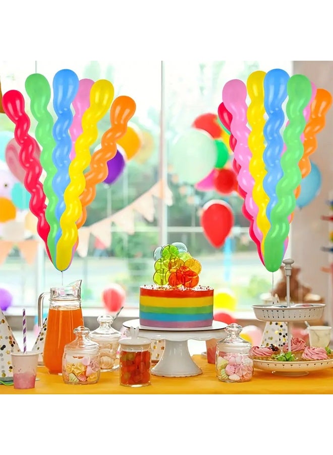 زيمي [100 قطعة من البالونات الملتوية الحلزونية الملونة] عبوة من 100 بالونة ملتوية حلزونية متعددة الألوان من اللاتكس - ألوان قوس قزح متنوعة مقاس 40 بوصة لأعياد الميلاد وحفلات الزفاف وديكورات الحفلات والمهرجانات وديكور الغرفة - Image 2